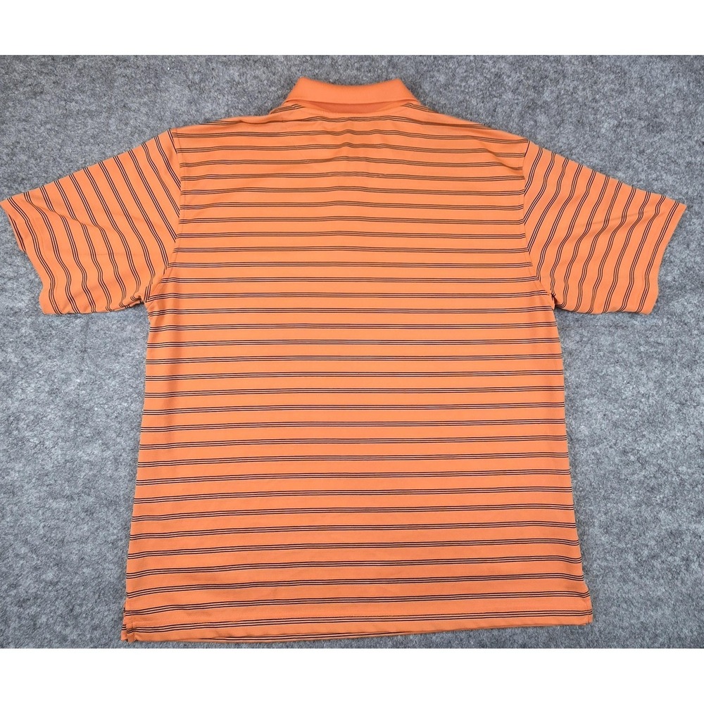 PGA Tour Polo Shirt Mens XL Orange Black Striped Golf Performance Short Sleeve - Picture 9 of 10